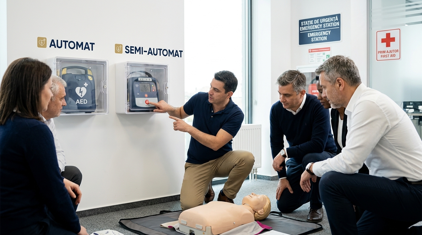 Diferența dintre un defibrilator automat și unul semi-automat