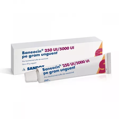 Baneocin unguent, 250 UI/5000 UI pe gram, 20 g