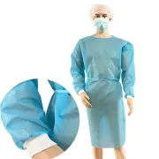 Halat de unica folosinta cu maneci , tip vizitator din material netesut de 40 gr, culoare albastru, ambalat individual