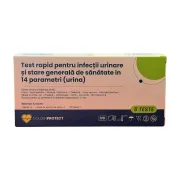 Kit 5 teste rapide sumar urina pentru infectii urinare si stare generala de bine, 14 parametri, Golden Protect