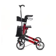 Rolator pliabil FARGO cu 4 roți – cadru de mers din aluminiu, reglabil, cu scaun și frâne (max. 135 kg)