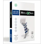 Sosete bumbac pana la genunchi, unisex, compresie medie 18-22 mmHg negru, RELAXSAN