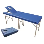 Masă de masaj pliabilă din aluminiu cu orificiu facial – tip geantă