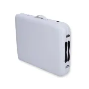 Masă de masaj pliabilă din aluminiu – 2 secțiuni, alba, reglabilă pe înălțime