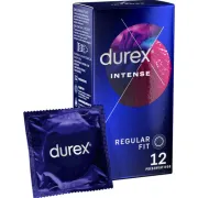 Durex Intense Orgasmic 12 Buc – Prezervative cu Gel Stimulant, Nervuri și Puncte pentru Plăcere Maximă