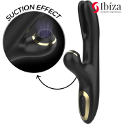 Ibiza - Vibrator dublu cu prindere, rezistent la apa, Negru