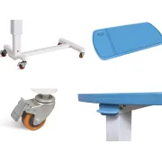 Măsuță reglabilă pentru pat – MASTER | blat ABS cu suport pahar, reglare pe înălțime cu piston pneumatic