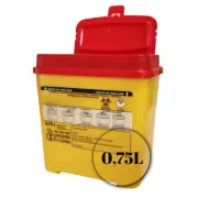 Cutie deșeuri înțepătoare-tăietoare, din polipropilenă, avizată ADR, 0,75 L