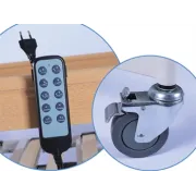 Pat medical electric cu 3 motoare, înălțime reglabilă – 84–125 cm, structură din oțel și lemn de fag