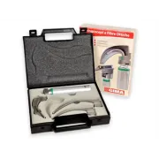 Set laringoscop GIMA Green F.O. Xenon/Halogen – 2.5 V pentru adulți, cu 3 lame McIntosh