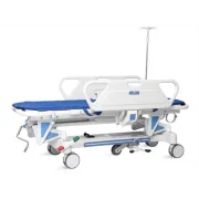 Targă medicală reglabilă pe înălțime – structură metalică, spătar ajustabil, roți blocabile