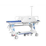 Targă medicală reglabilă pe înălțime – structură metalică, spătar ajustabil, roți blocabile