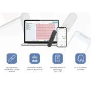 Înregistrator EKG Dinamic Portabil 24H cu Bluetooth și Inteligență Artificială – Dispozitiv Medical Ultra-Ușor (18g) pentru Monitorizarea Ritmului Cardiac la Domiciliu sau Clinică