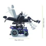 Scaun cu rotile electric multipostural cu reglaje electrice complete
