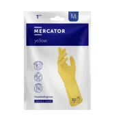 Mănuși pentru menaj din latex MERCATOR, galbene, 2 bucăți