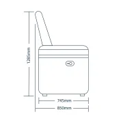 Scaun de pedichiură Infinity Foot Spa cu spătar reglabil manual, conceput special pentru saloanele profesionale de înfrumusețare.