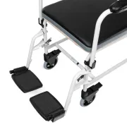 Scaun de Toaletă cu Roți, Cotiere Rabatabile și Găleată, Max. 130 kg, Negru