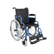 Scaun cu rotile OXFORD, șezut 43 cm, roți pneumatice, material textil negru