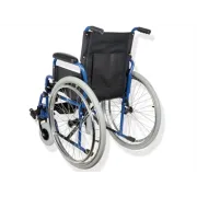 Scaun cu rotile OXFORD, șezut 43 cm, roți pneumatice, material textil negru