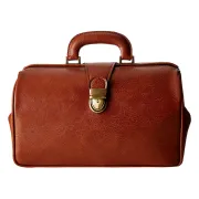 Geantă Medicală de Consultații Clasică – Cu Bază Rigidă și Încuietoare Brunată, 35 x 13 x 24 cm (Made in Italy)