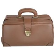 Geantă Medicală de Consultații "Doctor Bag" – Cu Bază Rigidă și Încuietoare Brunată, 38 x 20 x 20 cm (Made in Italy)