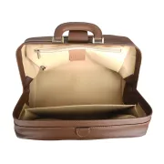 Geantă Medicală de Consultații "Doctor Bag" – Cu Bază Rigidă și Încuietoare Brunată, 38 x 20 x 20 cm (Made in Italy)