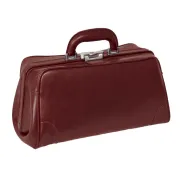 Geantă Medicală de Consultații din Piele Naturală – Cu Bază Rigidă și Încuietoare Brunată, 38 x 20 x 20 cm (Design Italian)