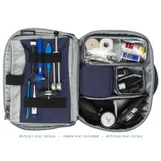 Geantă Medicală Profesională pentru Asistenți "Multiuse Bag" – Albastru/Gri (Goală), Compartimentare Modulară, 38 x 10 x h 30 cm