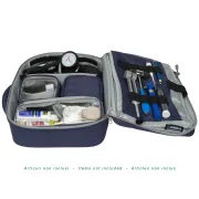 Geantă Medicală Profesională pentru Asistenți "Multiuse Bag" – Albastru/Gri (Goală), Compartimentare Modulară, 38 x 10 x h 30 cm