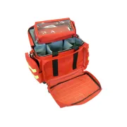 Geantă Medicală de Urgență "Smart Bag" – Roșie, Model Mic (Goală), Poliester 600D acoperit cu PVC, 45 x 28 x h 28 cm