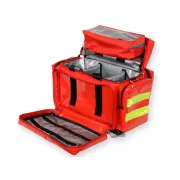 Geantă Medicală de Urgență "Smart Bag" din PVC – Roșie, Model Mic (Goală), Prelată PVC Rezistentă la Îngheț, 45 x 28 x h 28 cm