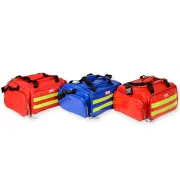 Geantă Medicală de Urgență "Emergency Bag" din PVC – Albastră (Goală), Prelată PVC Impermeabilă, Compartimentare Multi-Buzunar și Bretele Rucsac, 35 x 45 x h 21 cm