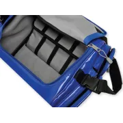 Geantă Medicală de Urgență "Emergency Bag" din PVC – Albastră (Goală), Prelată PVC Impermeabilă, Compartimentare Multi-Buzunar și Bretele Rucsac, 35 x 45 x h 21 cm