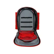 Troler și Rucsac Medical de Urgență "Emergency Logic-2 PVC" – Profesional (Gol), Prelată PVC Impermeabilă, cu Rotițe, Mâner Telescopic, 6 Borsete Colorate Incluse și Diviziune Centrală, 49 x 31 x h 57 cm