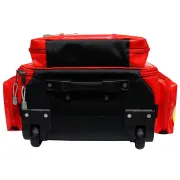 Troler și Rucsac Medical de Urgență "Emergency Logic-2 PVC" – Profesional (Gol), Prelată PVC Impermeabilă, cu Rotițe, Mâner Telescopic, 6 Borsete Colorate Incluse și Diviziune Centrală, 49 x 31 x h 57 cm