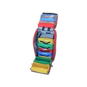 Rucsac Medical de Urgență "Ambulance Rucksack" – Extra Large (Gol), Poliester Impermeabil, cu 8 Borsete Colorate Incluse și Fermoare de 10 mm, 40 x 30 x h 57 cm