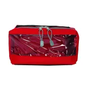 Geantă Medicală Modulară Tip Plic "Model E3" – Cu Fixare Velcro, Poliester 600D, Roșie, 28 x 15 x 11 cm