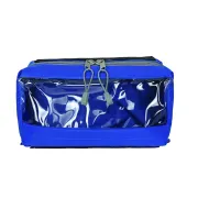 Geantă Medicală Modulară Tip Plic "Model E3" – Cu Fixare Velcro, Poliester 600D, Albastră, 28 x 15 x 11 cm