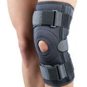 Orteză de genunchi mobilă deschisă posterior, cu 3 benzi din neopren și 4 atele flexibile, 30 cm - Dispozitiv Medical