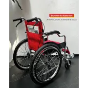 Scaun rulant pliabil pentru adulți, cadru din oțel, roți pneumatice 56 cm, șezut 46 cm, latime totală roti 61 cm, pentru persoane cu înălțime de pana la 1.65 m