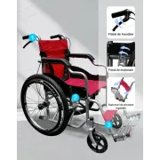 Scaun rulant pliabil pentru adulți, cadru din oțel, roți pneumatice 56 cm, șezut 46 cm, latime totală roti 61 cm, pentru persoane cu înălțime de pana la 1.65 m