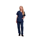 Bluză medicală Cherokee Originals cu decolteu în V pentru femei, mărimea XS, bleumarin