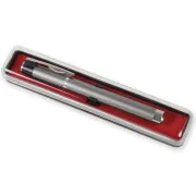 Lanternă LED Omega din metal, argintie, cu baterii incluse