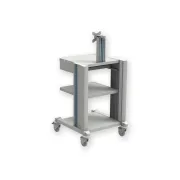 Cărucior profesional PRO CART cu 2 rafturi, suport tastatură și monitor