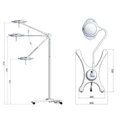 Lampă chirurgicală LED Pentaled 12 pe troliu cu baterie, 100.000 lux (1 buc)