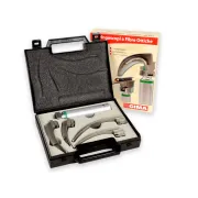 Set laringoscop fibră optică LED MaxLite adulți cu 4 lame McIntosh 1-2-3-4, 3,5 V
