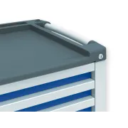 Cărucior multifuncțional compact albastru, 5 sertare, cadru aluminiu 654 × 605 × 975 mm (1 buc)
