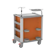 Cărucior de urgență MEDI KART portocaliu, 4 sertare, cadru aluminiu (1 buc)