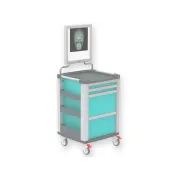 Cărucior multifuncțional compact cu vizor LED și 2 sertare (1 buc)