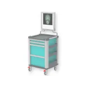 Cărucior multifuncțional compact cu vizor LED și 2 sertare (1 buc)